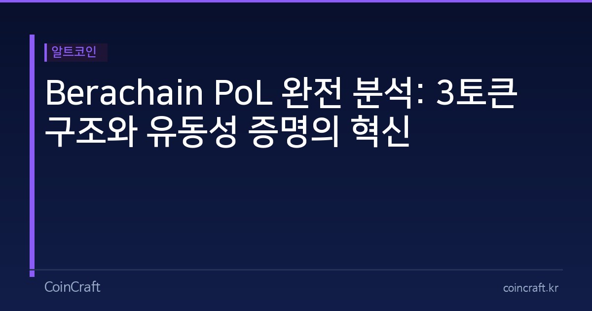Berachain PoL 완전 분석: 3토큰 구조와 유동성 증명의 혁신