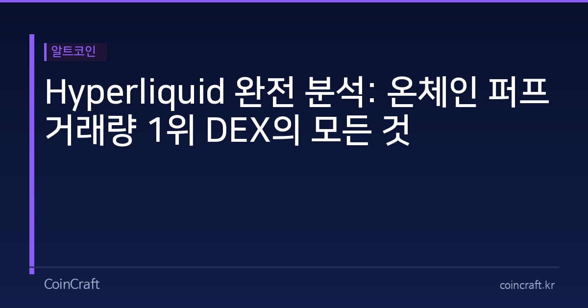 Hyperliquid 완전 분석: 온체인 퍼프 거래량 1위 DEX의 모든 것